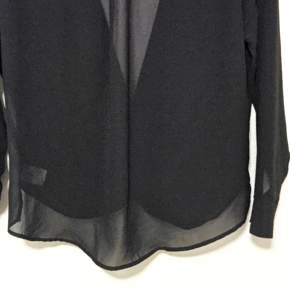 ASTR Sheer faux wrap long sleeve top see description for sizing - Picture 10 of 11